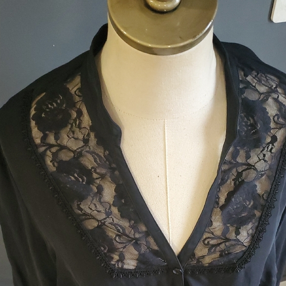 Venezia Sleek Black Silk  Shirt 14/16 - Picture 3 of 11